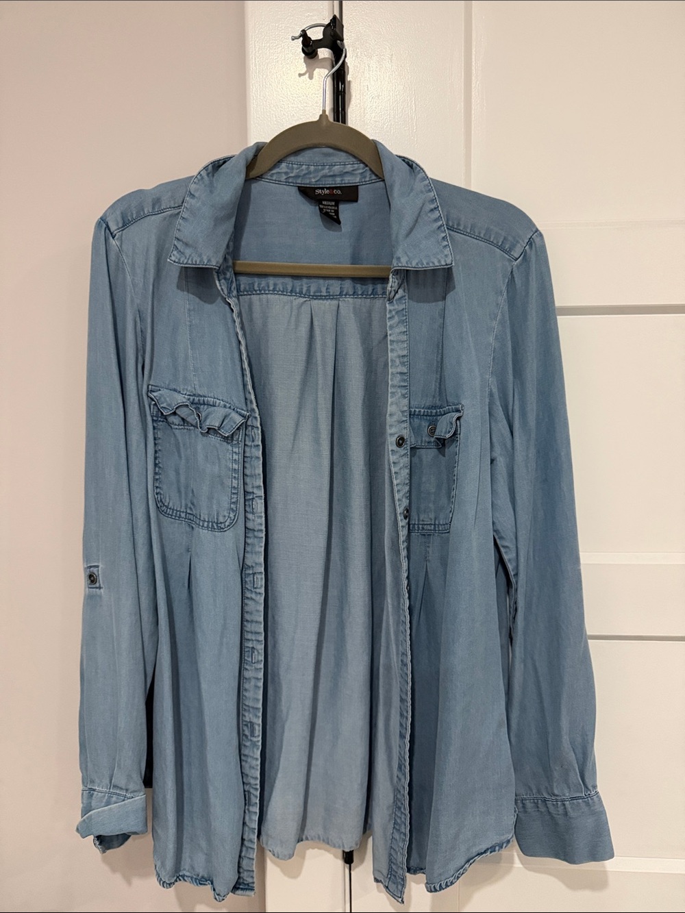 Style & Co. Light Blue Denim Button-Front Shirt